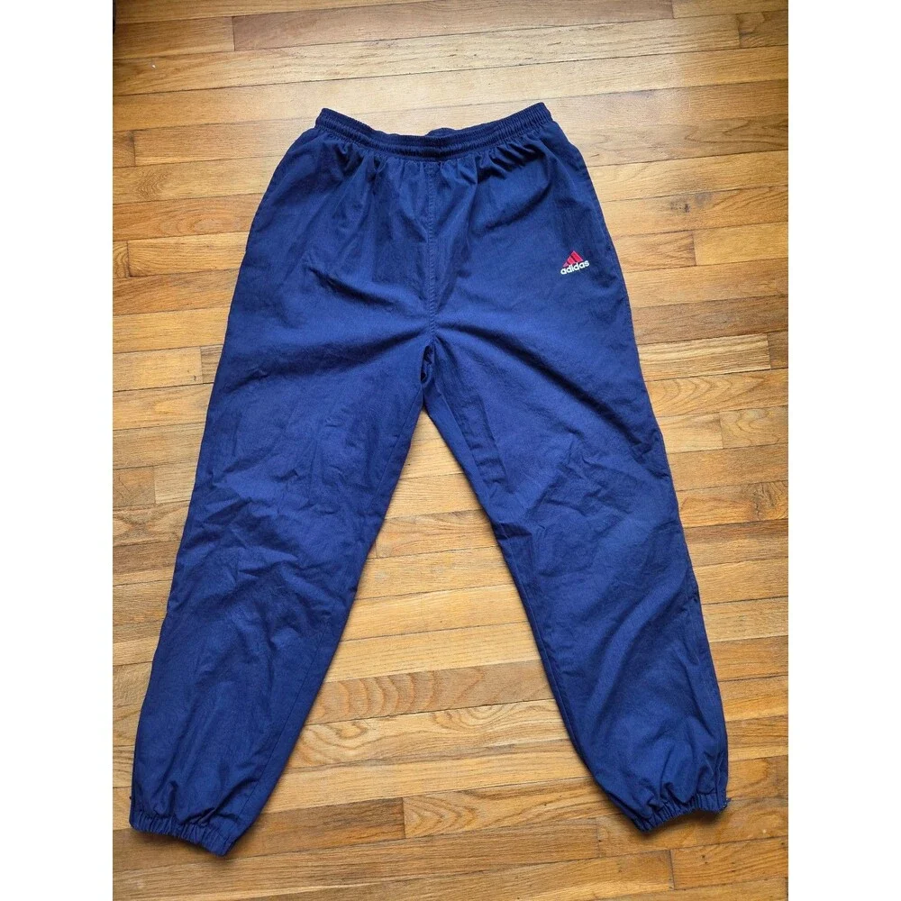 vintage adidas track pants blue size large